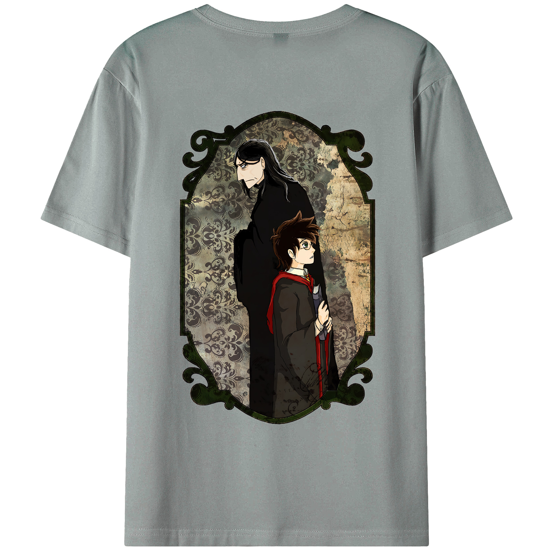 （画像用） Harry Potter ハリー・ポッターシリーズ 綿100％ メンズ半袖Tシャツ（バックプリント） 通気性